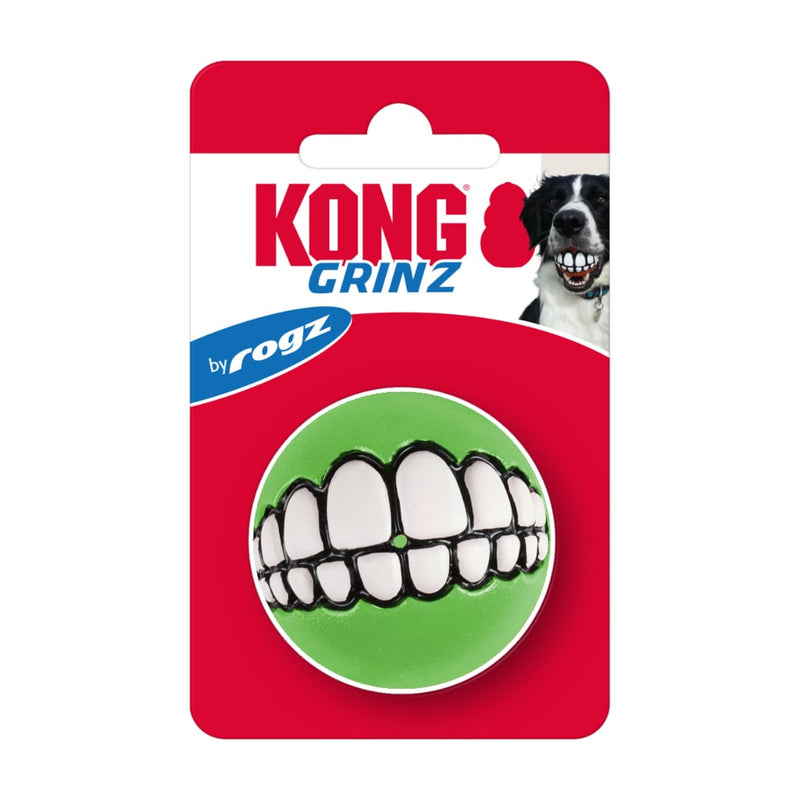 Bola Kong Grinz Pet by Rogz Sorriso Engraçado para Cachorro Cor Verde 5cm