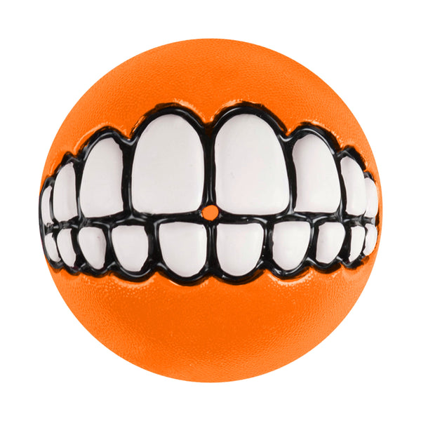 Bola Kong Grinz Pet by Rogz Sorriso Engraçado para Cachorro Cor Laranja 5cm