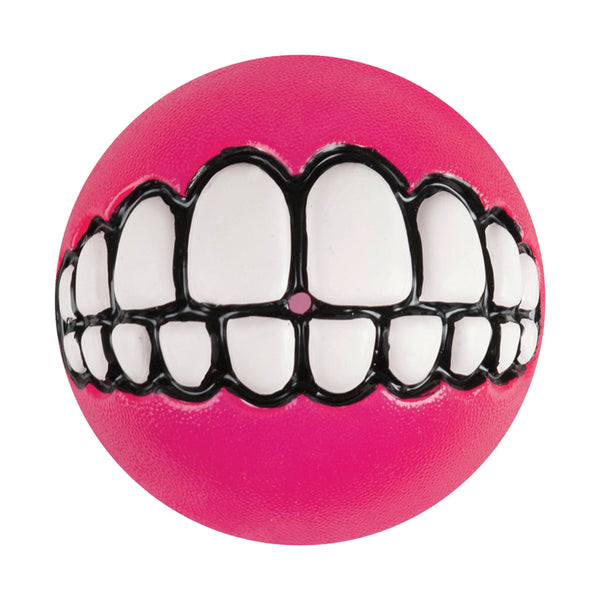 Bola Kong Grinz Pet by Rogz Sorriso Engraçado para Cachorro Cor Rosa 5cm