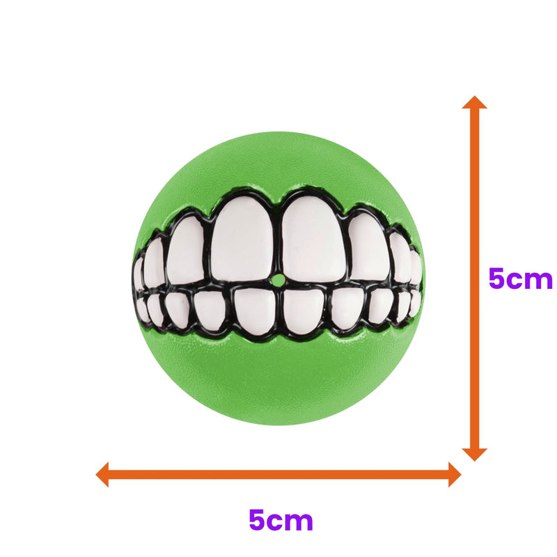 Bola Kong Grinz Pet by Rogz Sorriso Engraçado para Cachorro Cor Verde 5cm