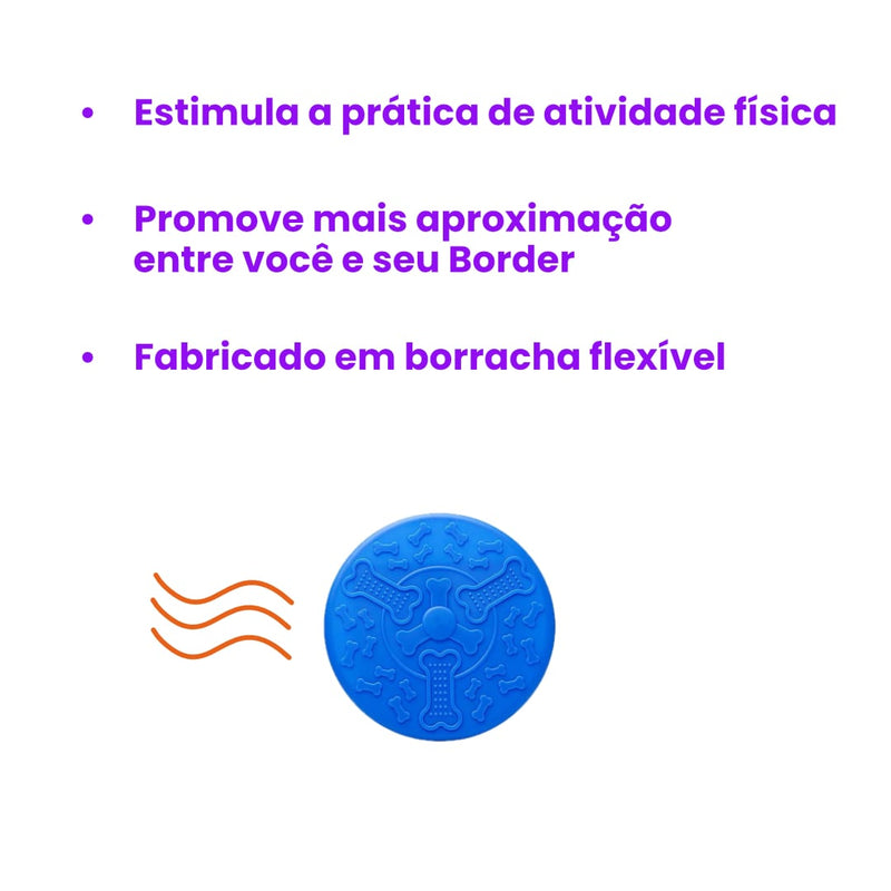 Frisbee Disco Cachorro Fluffie Pet emborrachado não rígido para Cachorro porte médio e grande Azul