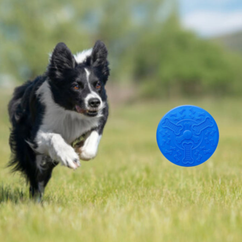 Frisbee Disco Cachorro Fluffie Pet emborrachado não rígido para Cachorro porte médio e grande Azul