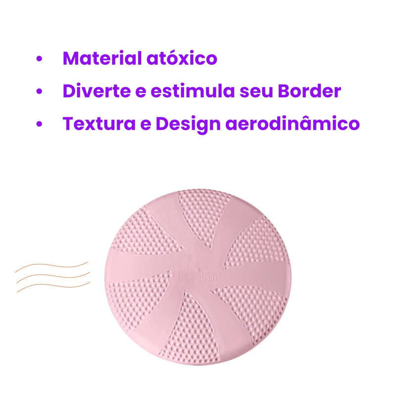 Frisbee Disco Cachorro Textura Aerodinâmica Sanremo Pet emborrachado não rígido para Cachorro porte médio e grande Rosa