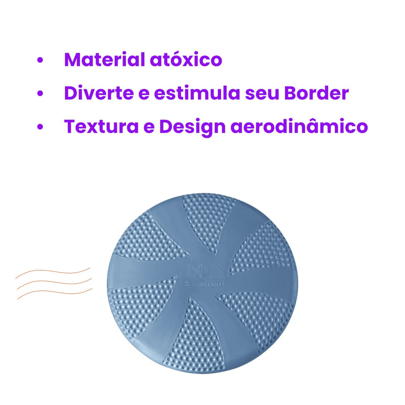 Frisbee Disco Cachorro Textura Aerodinâmica Sanremo Pet emborrachado não rígido para Cachorro porte médio e grande Azul