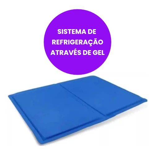 Tapete Gelado para Pet Cachorro Grande 50 x 65 cm Refrescante e Costura Reforçada